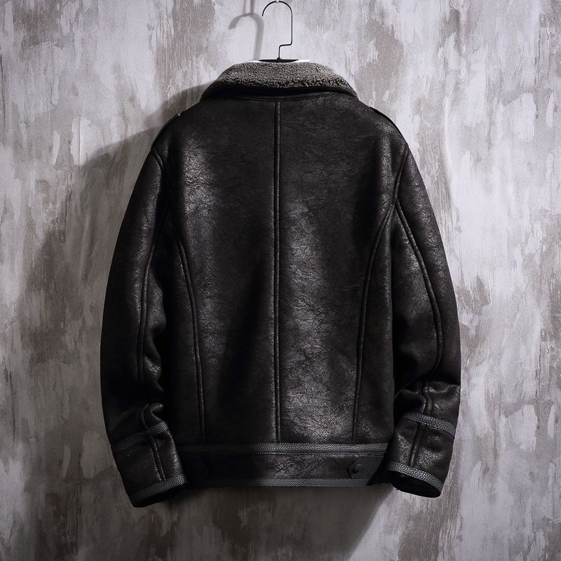 Rugged Luxe Sherpa-Lined Leather Jacket