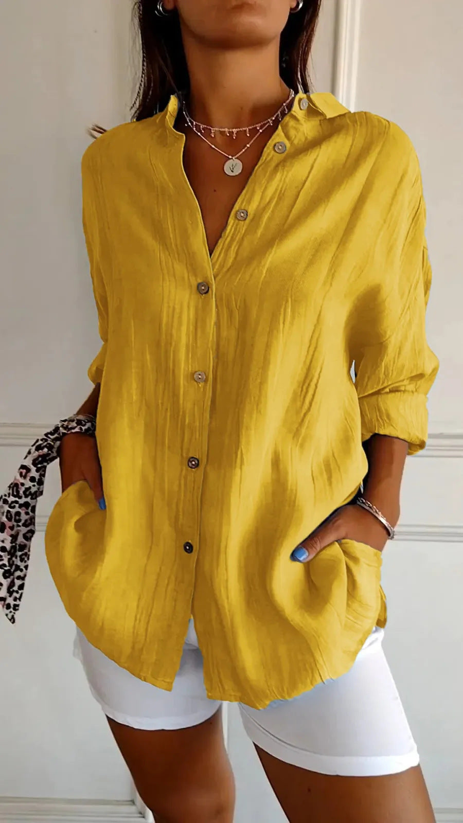 Casual Luxe Lapel Blouse