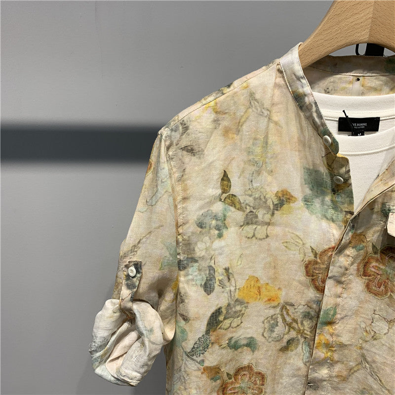 Vintage Bloom Linen Shirt