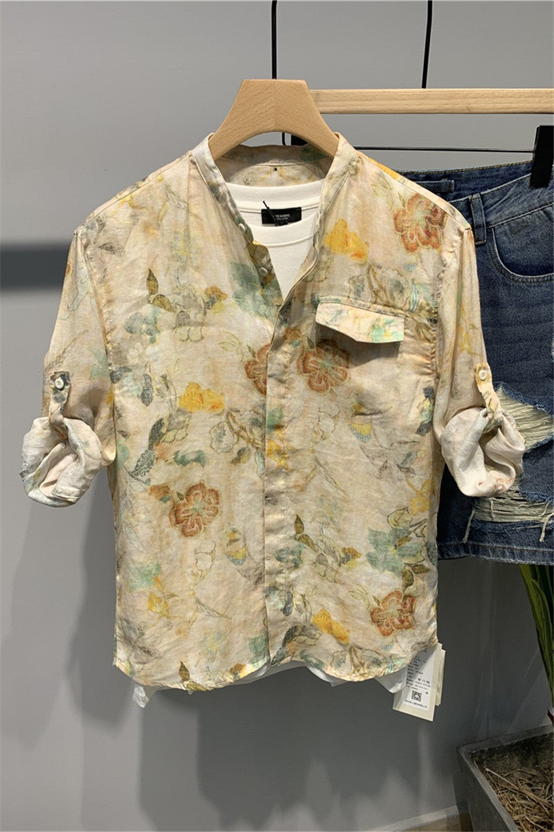 Vintage Bloom Linen Shirt