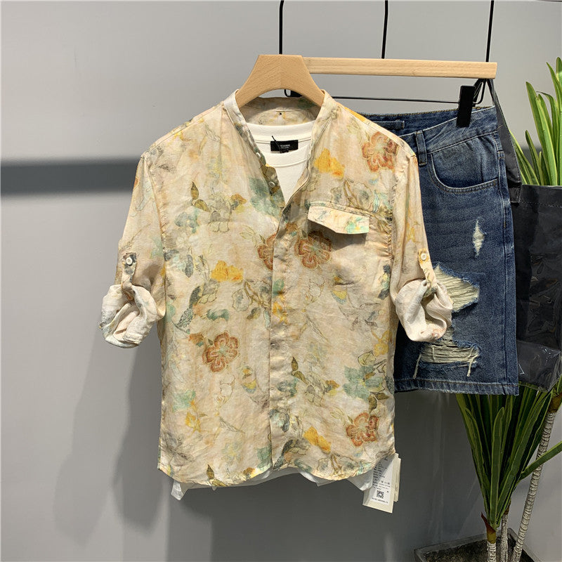 Vintage Bloom Linen Shirt