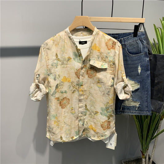 Vintage Bloom Linen Shirt