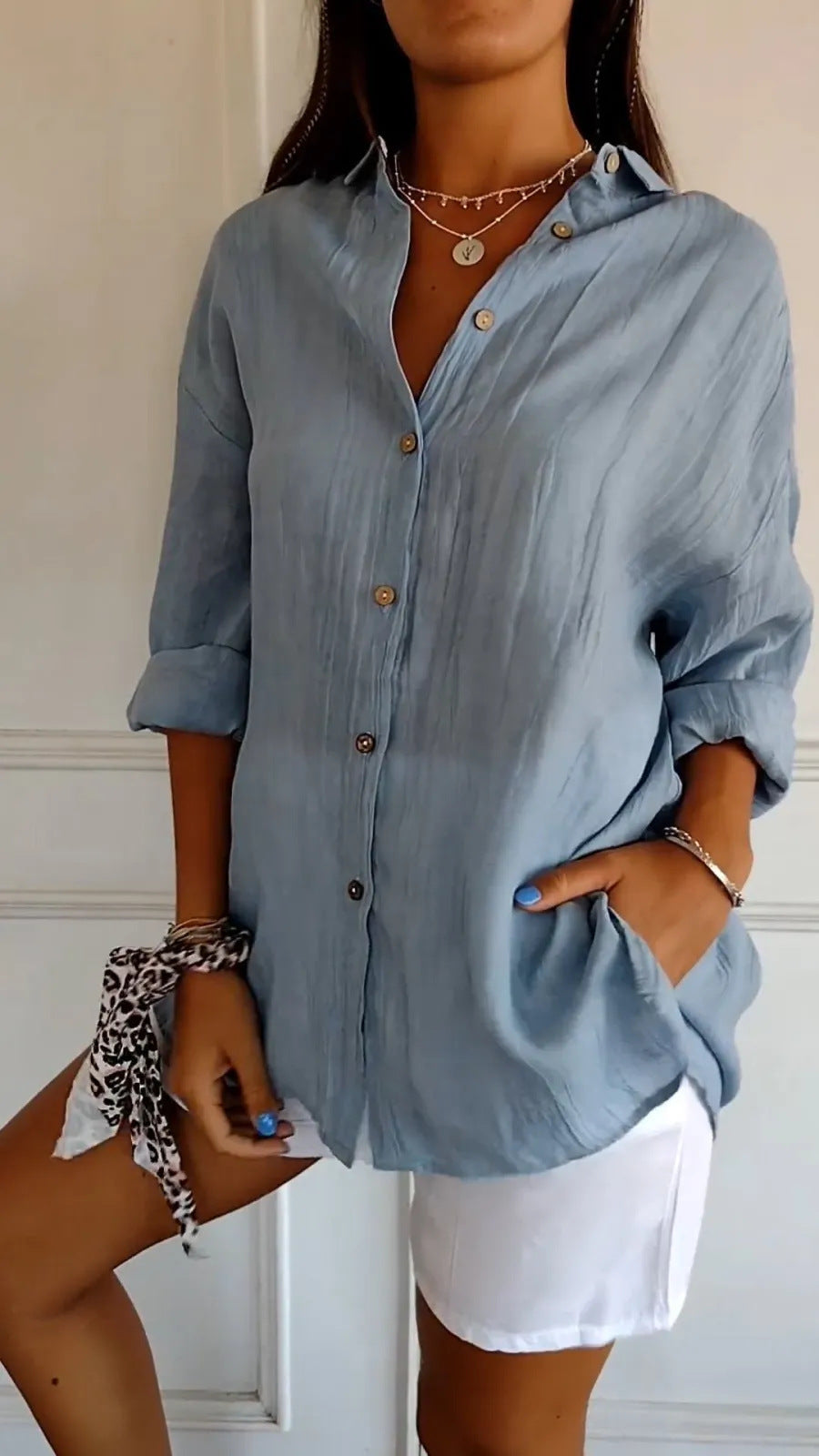 Casual Luxe Lapel Blouse