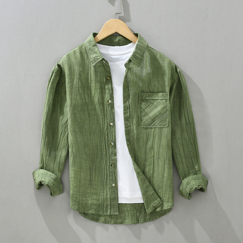 Textured Lightweight Linen Shirt