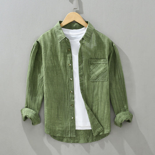 Textured Lightweight Linen Shirt