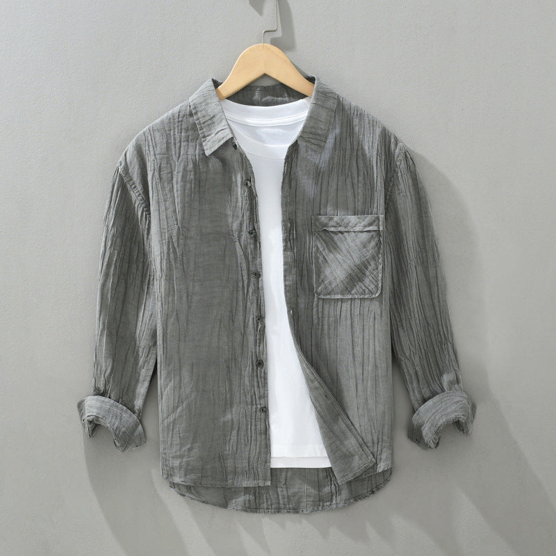 Textured Lightweight Linen Shirt