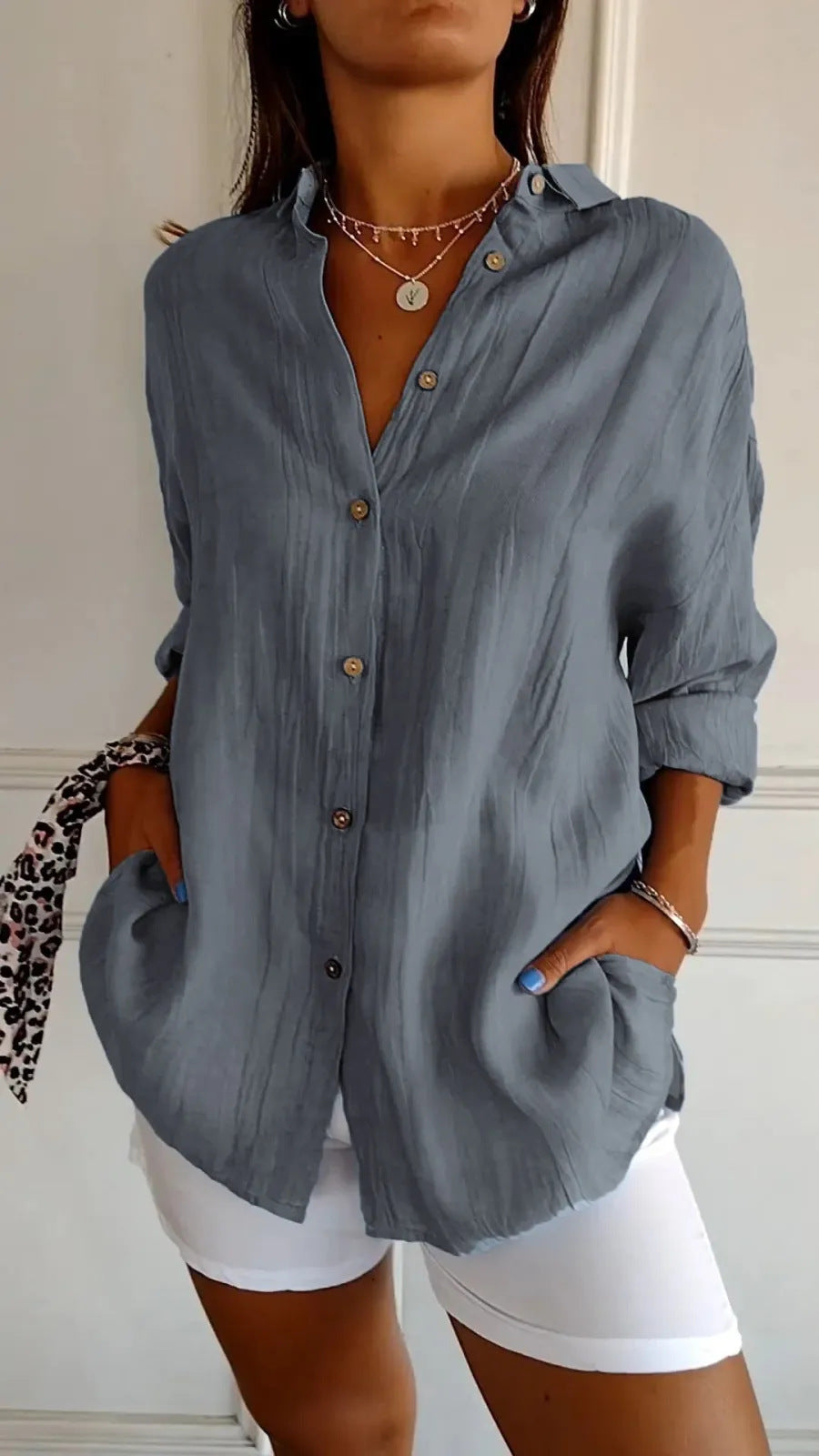 Casual Luxe Lapel Blouse