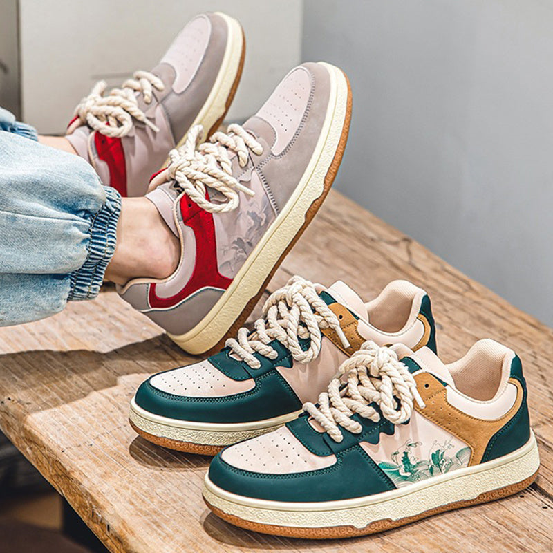 Urban Dynasty Lace-Up Sneakers – Vintage-Inspired Casual Shoes