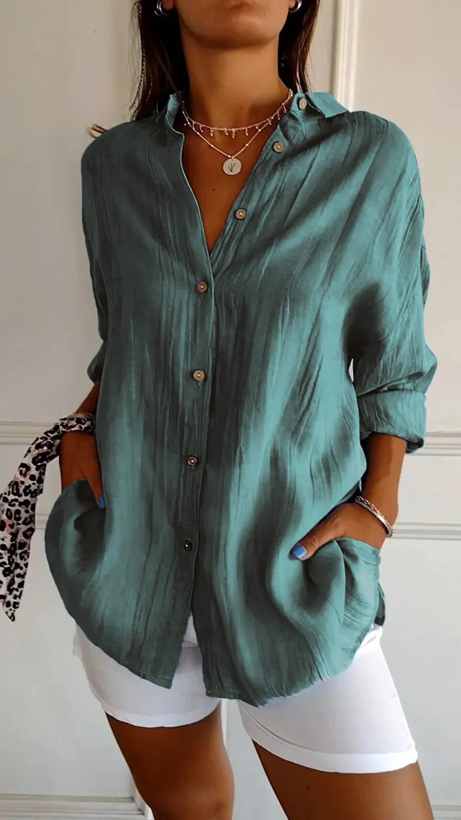 Casual Luxe Lapel Blouse