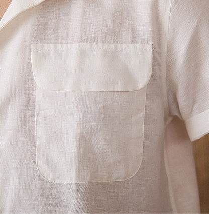 Classic Cuban Collar Linen Blend Shirt