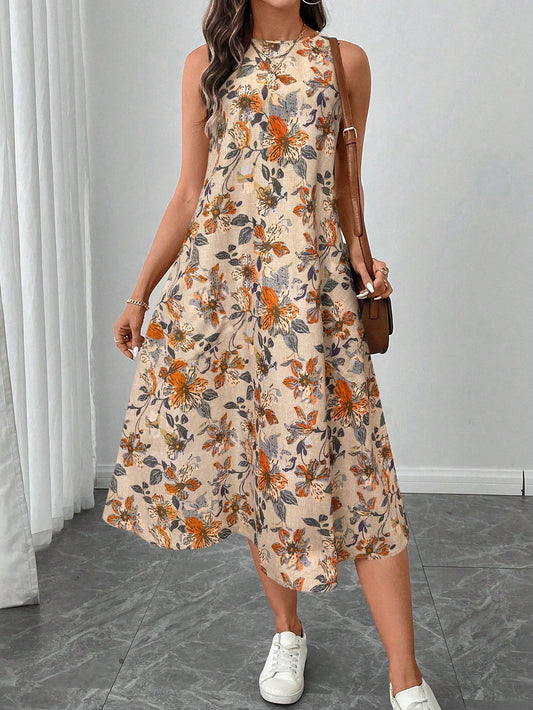 Elegant Summer Garden Midi Dress