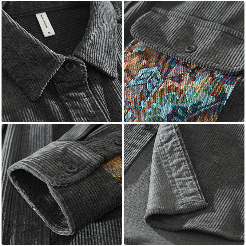 Embroidered Corduroy Shirt