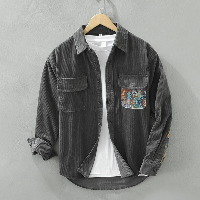 Embroidered Corduroy Shirt