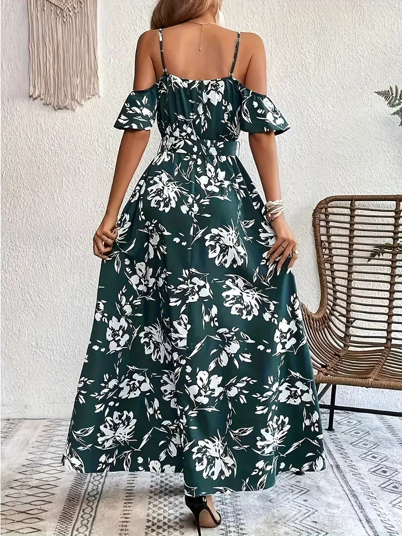 Romantic Getaway Split Dress with Floral Print