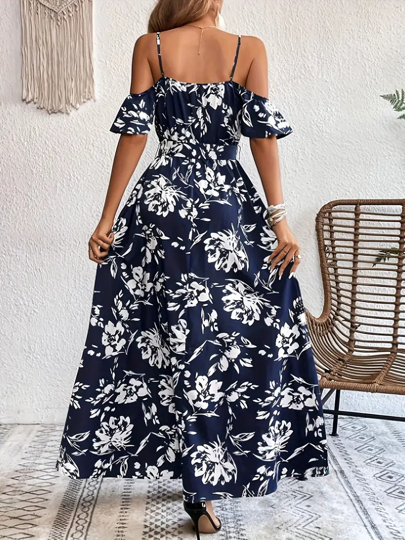 Romantic Getaway Split Dress with Floral Print