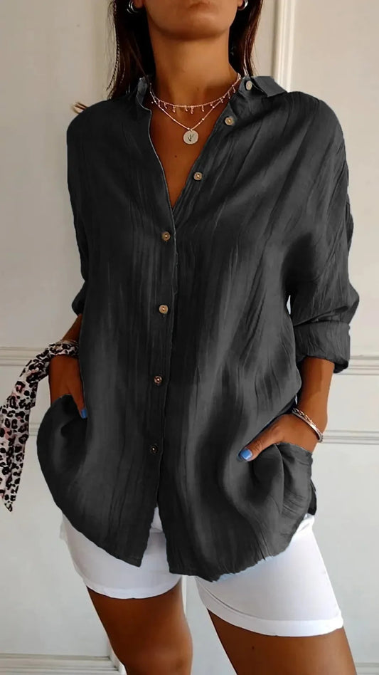 Casual Luxe Lapel Blouse