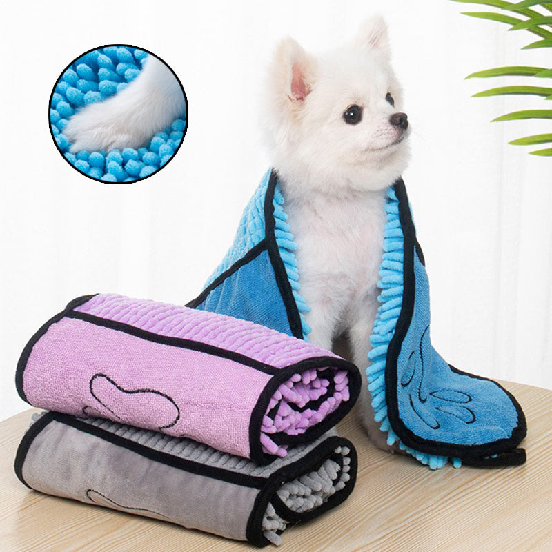 Plush Microfiber Dog & Cat Drying Wrap – Fast Dry, Soft & Cozy