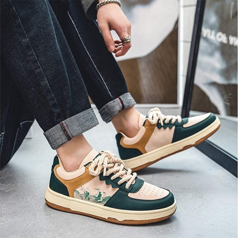 Urban Dynasty Lace-Up Sneakers – Vintage-Inspired Casual Shoes