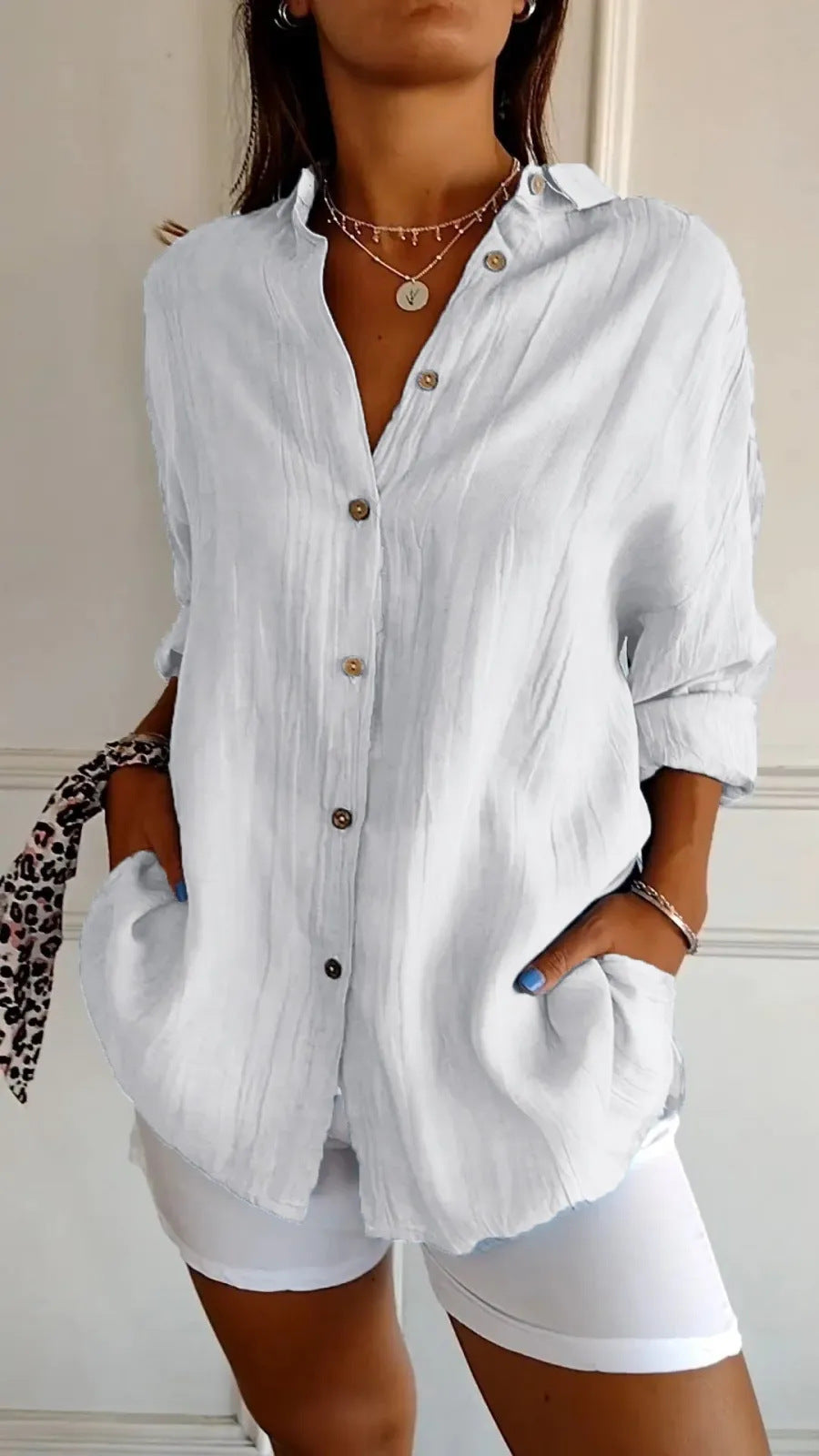 Casual Luxe Lapel Blouse